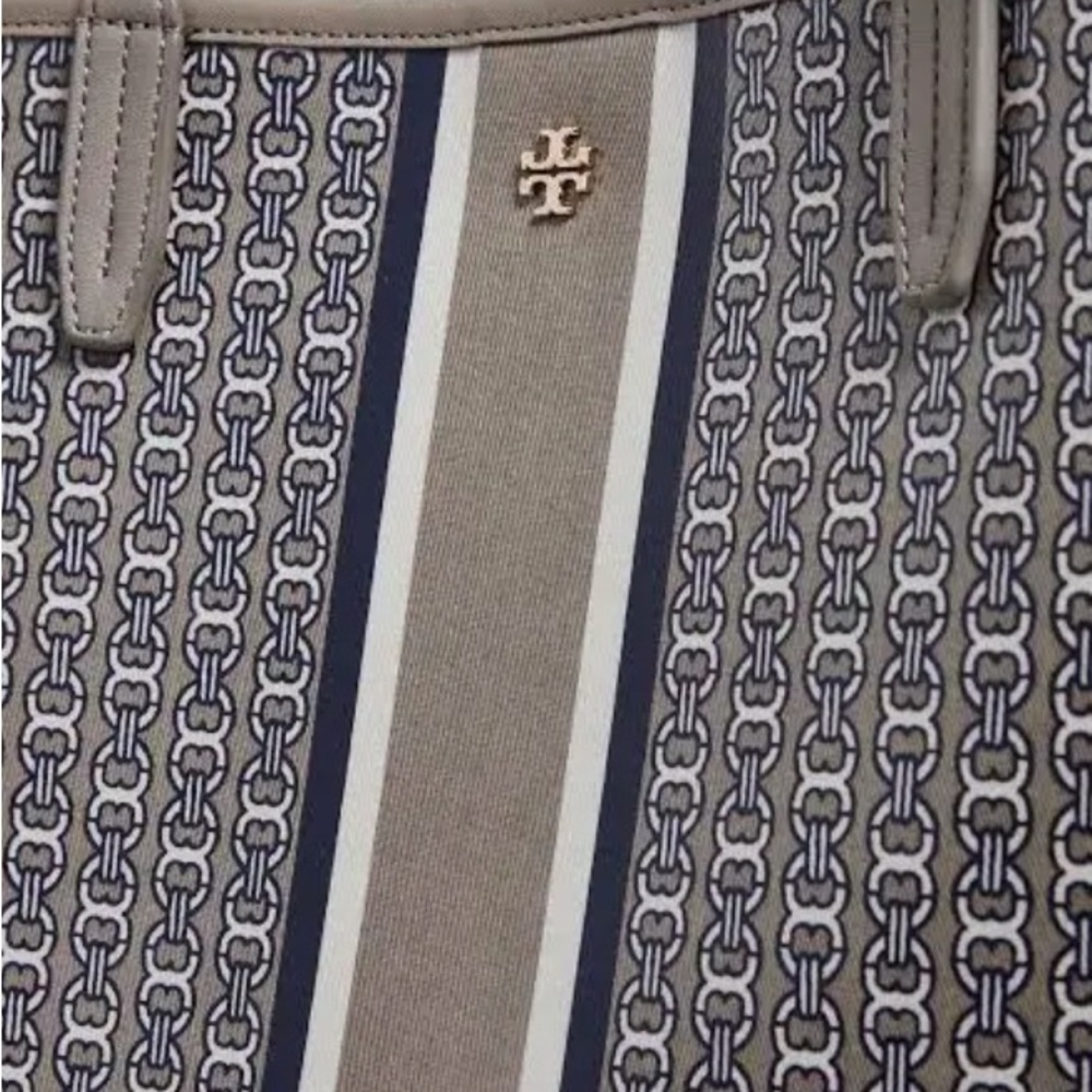 Tory Burch Navy and Gray Gemini Link Tote
